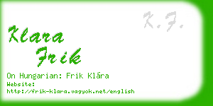 klara frik business card